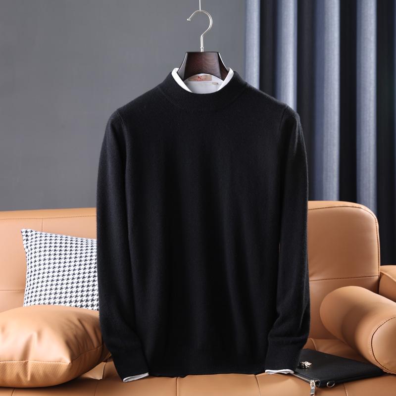 Men Sweater 100% Wool Turtleneck Knit Pullover Winter Soft Warm Wool Jumpers Man Knit Tops Long Sleeve