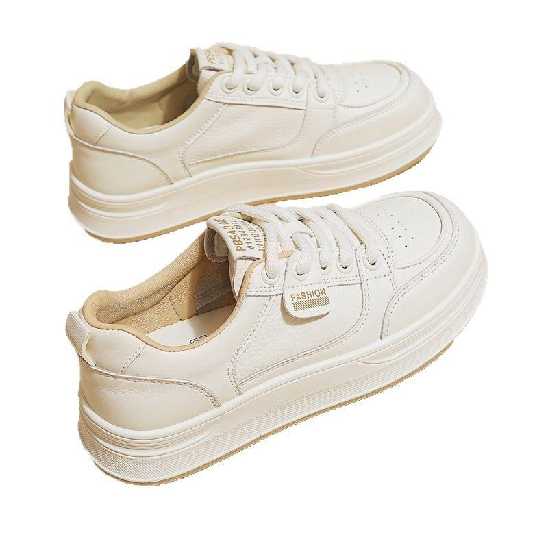 2025 spring stepping on shit feeling white shoes women's new popular versatile thick-soled student soft-soled casual sports board shoes