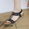 2026 Summer Shoes Women Bohemia Style Sandals Summer Holiday Flat Fashion Brand Ladies Sandals Black Gold Plus Size 42