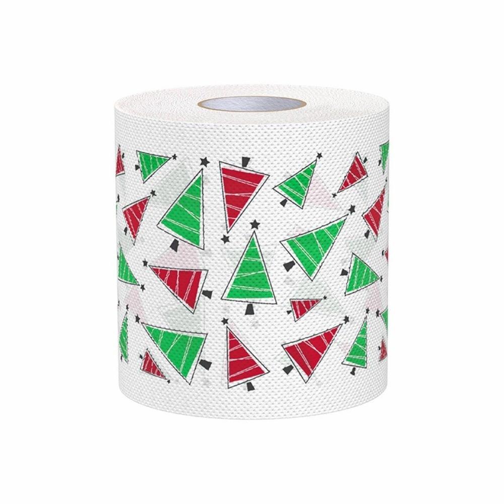 Santa Printed Christmas Toilet Roll Paper Color Pattern Kitchen Tool Christmas Pattern Tissue Christmas Tree Printed