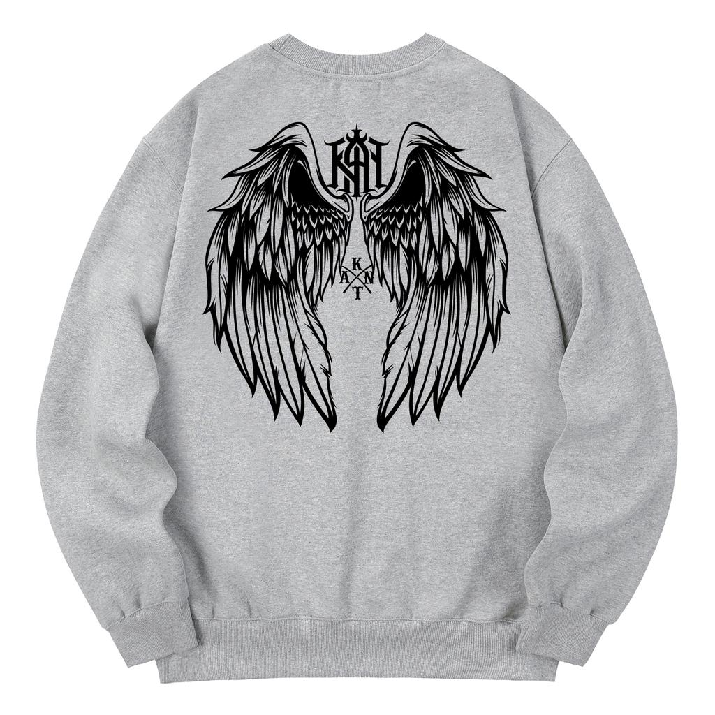 KAN6312 Kmg0206 Angel Legend Fleece-Lined Sweatshirt Gray