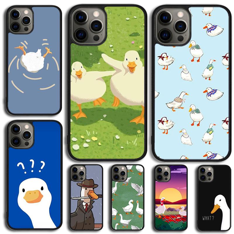 Cartoon Cute Goose Game Phone Case For iPhone 17 Air 15 16e 14 13 Pro Max Coque 12 11 Pro Max PLUS cover