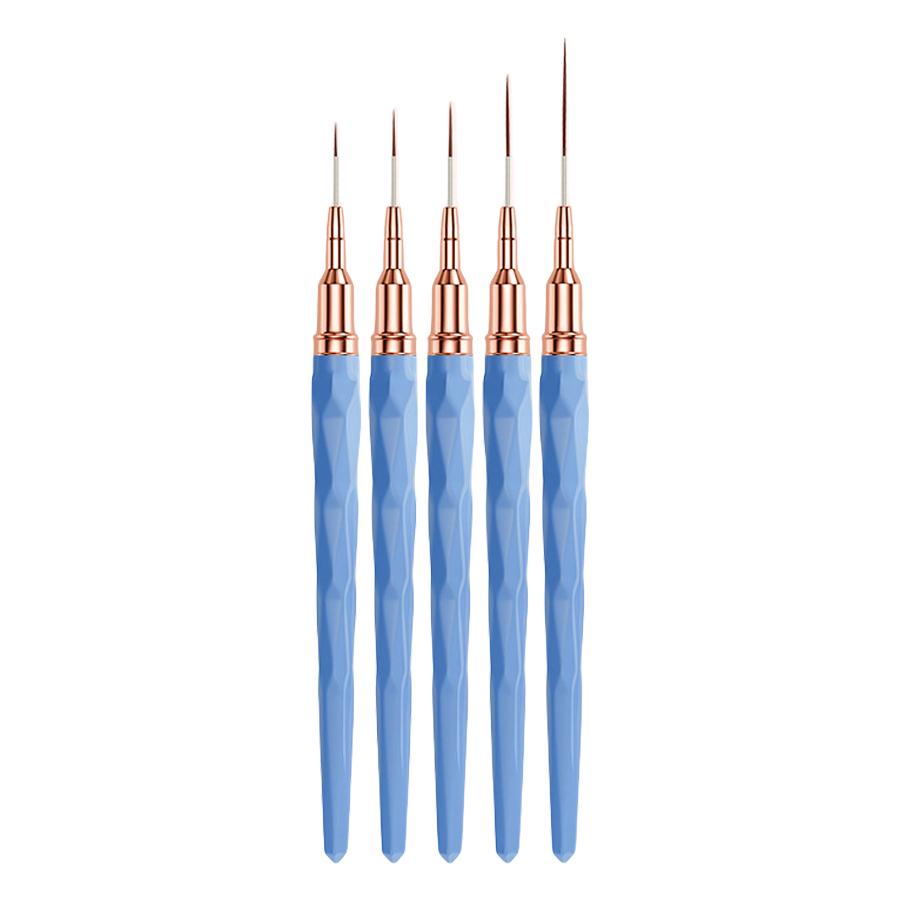 5Pcs Liner Brush Set Acrylic Nail Art Brush, Ultra Fine Tips Pen for Striping Drawing Detailing Manicure Tool