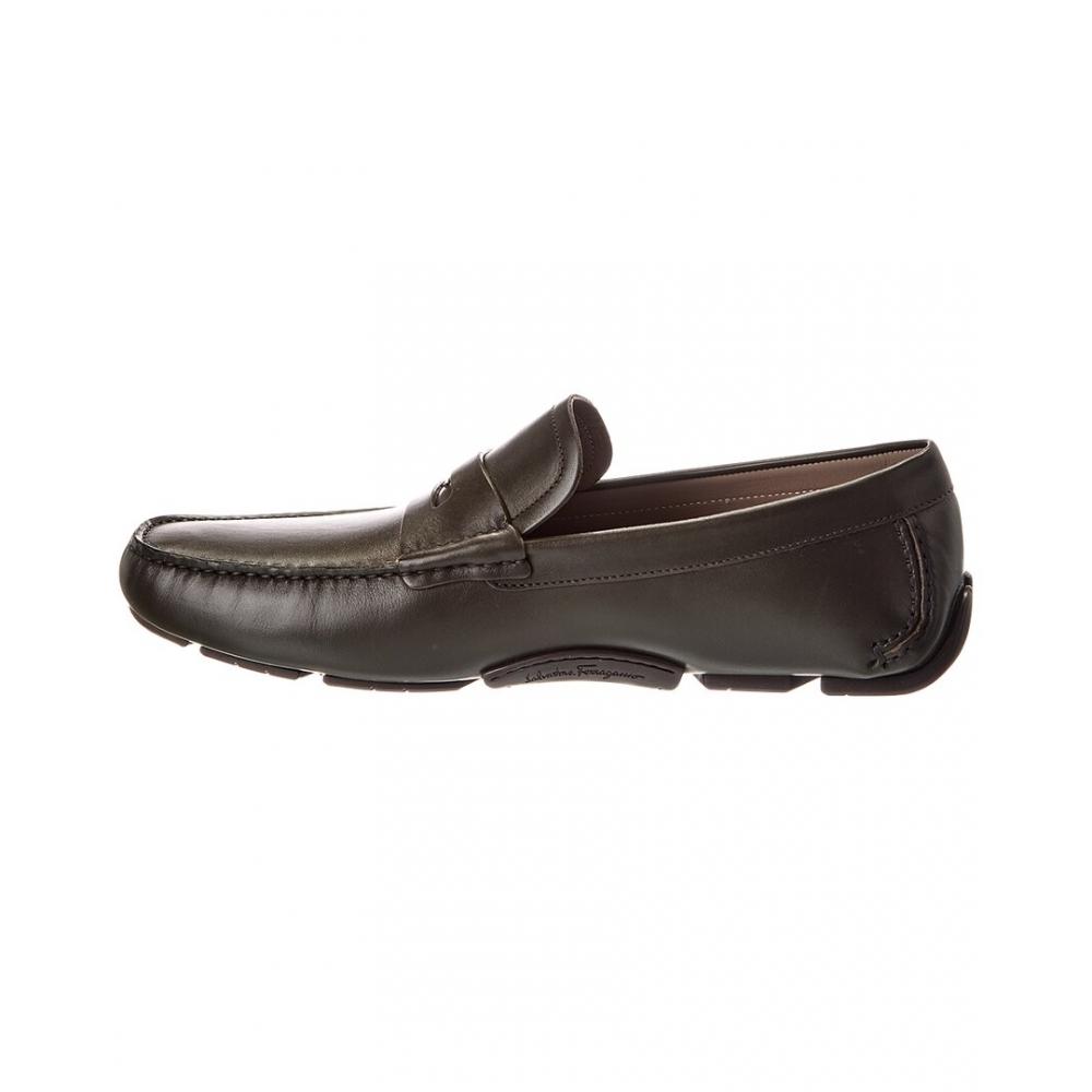 Salvatore Ferragamo Ferragamo Newton Leather Loafer Green
