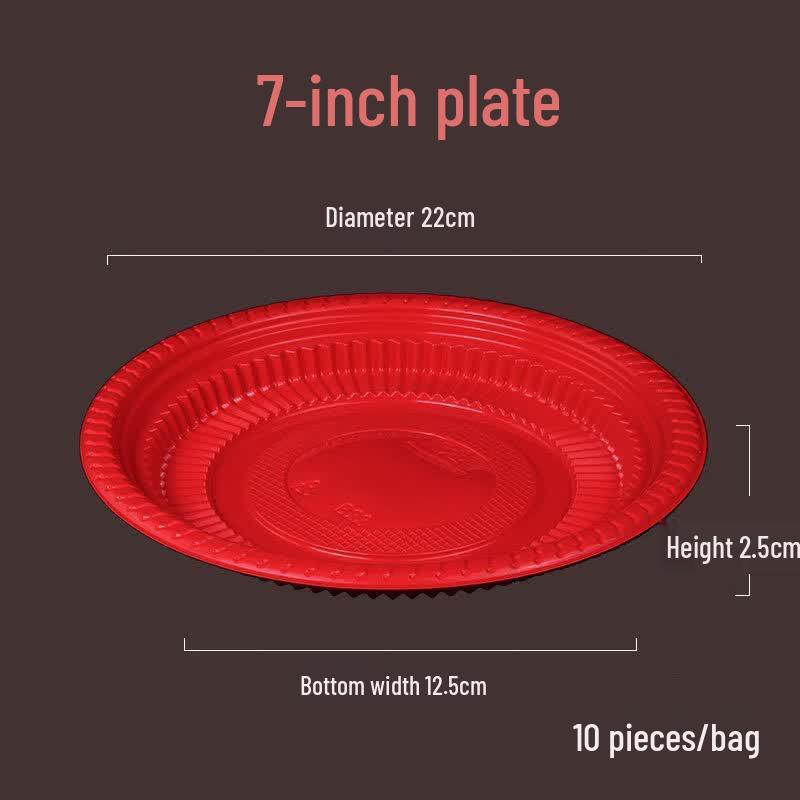 Qiwei Disposable Red Plastic Plates