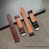 Men's Alligator Pattern Leather Watch Strap, Pin & Butterfly Buckles - Women's Accessories In Stock