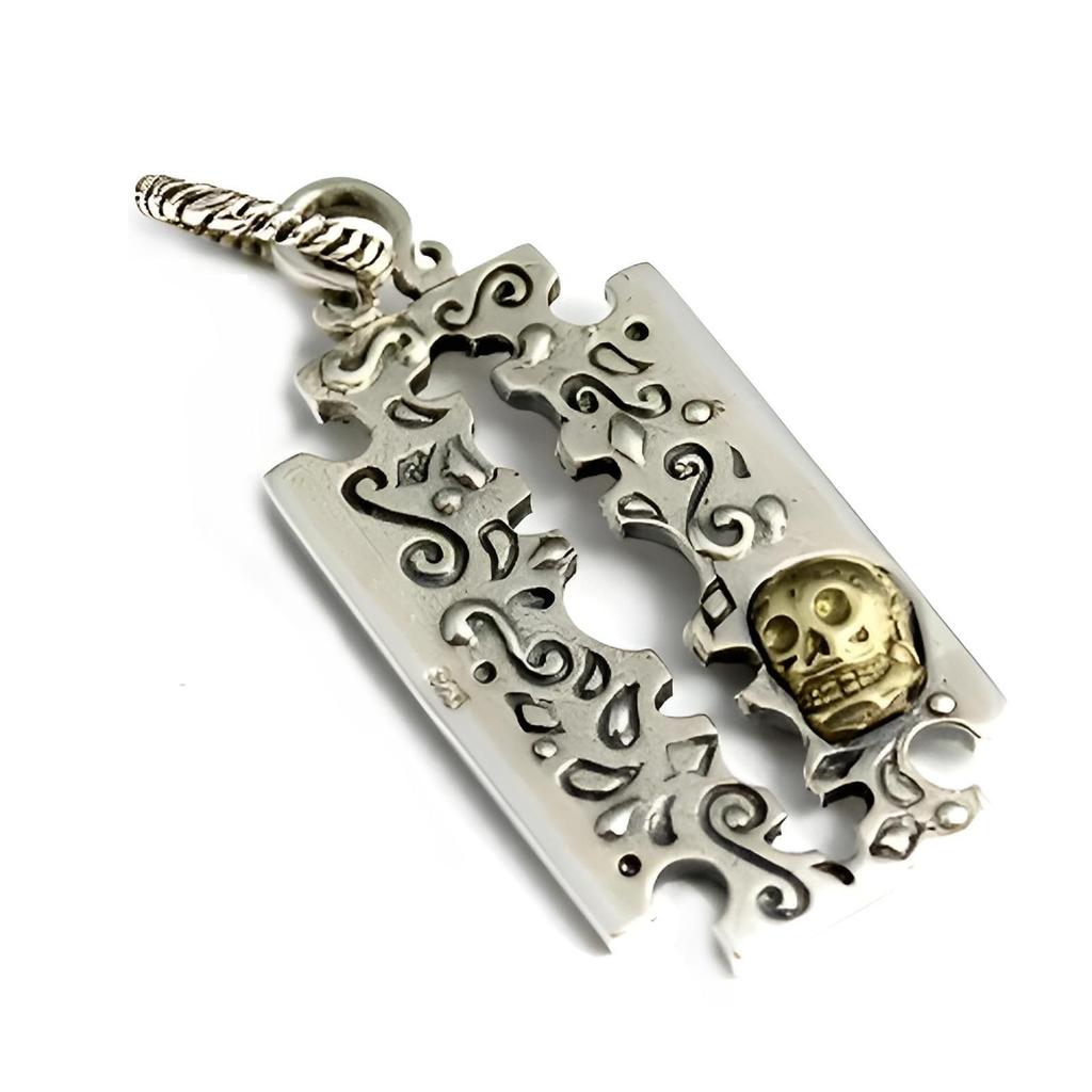 Skull Maria Pendant by Goodvibrations, Razor-shaped, Silver, for Women and Men