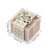 9pcs Vintage Wooden Rubber Stamps Clear Cartoon Patterns Beech Material for Paper Crafting Letters Diary Greeting Cards