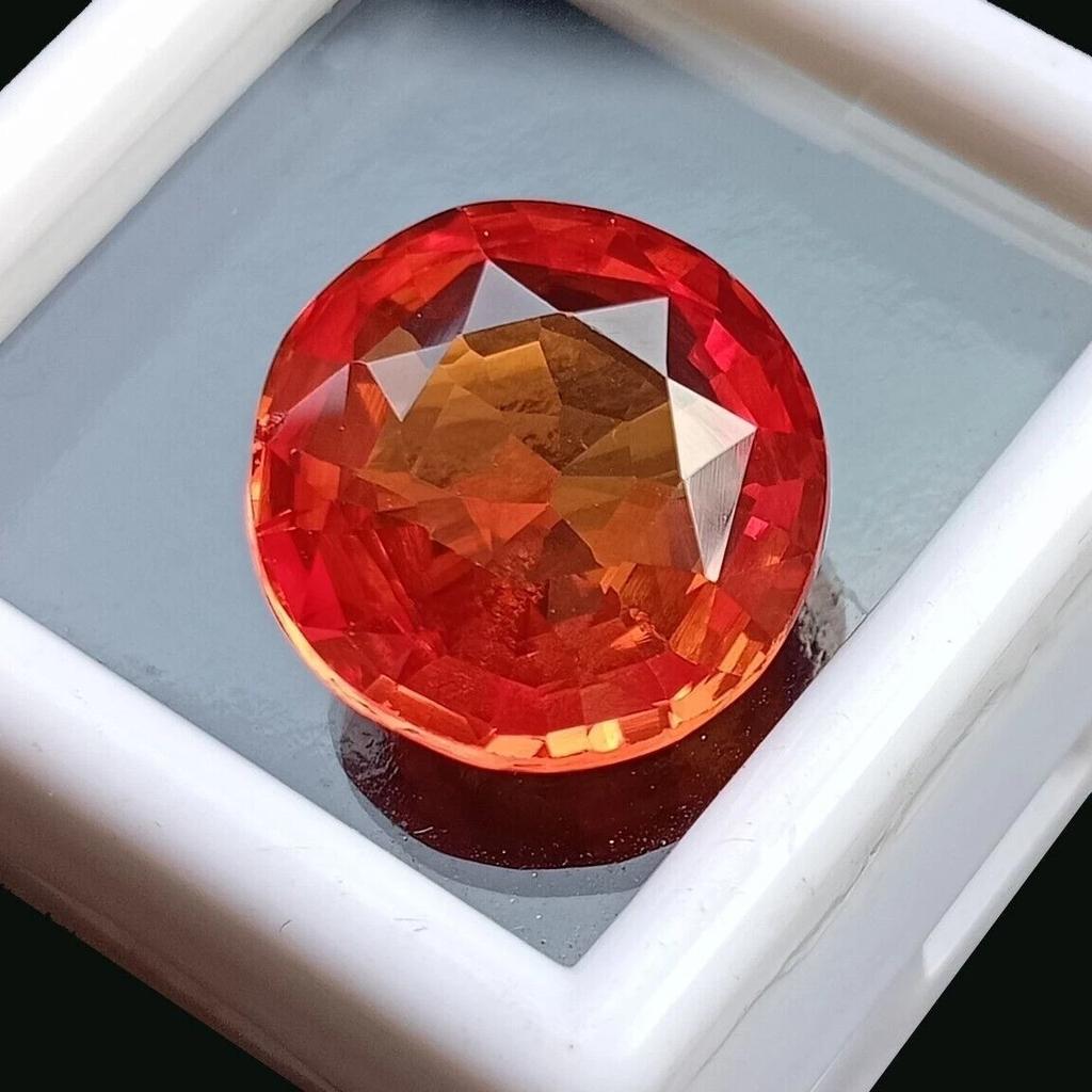Sapphire Ceylon Fanta Orange Natural 10 Ct Round Cut Fabulous Gemstone