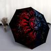1pc Supernatural Symbols YinYang Automatic Folding Umbrella - Design, Durable Iron Frame for Travel, Outdoor, Beach Fashion Accessory A0920005