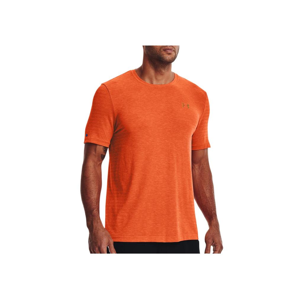 Under Armour Training Sports Crew Neck T-Shirt Men Tops Orange 1370441-800