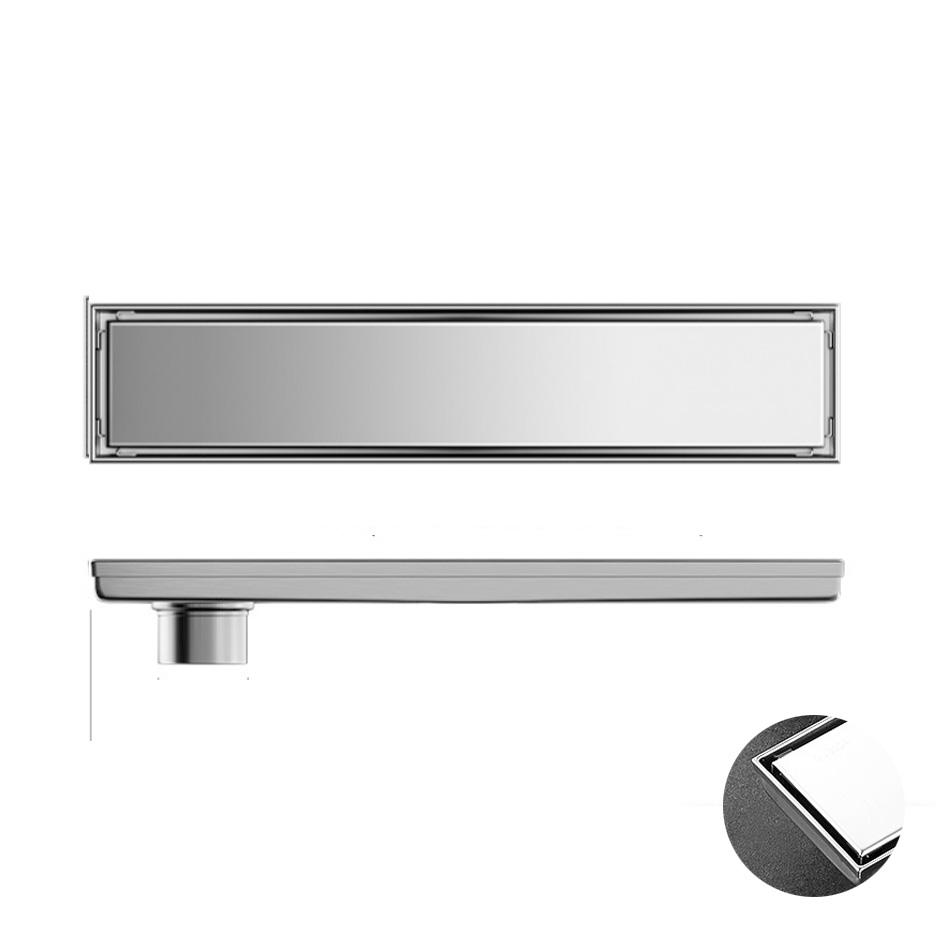 Ванная комната Душевая кабина Слив для пола Невидимая плитка Матовый золотой черный светлый 304 нержавеющая сталь Длинный линейный слив Боковые сливы для пола 8.5x30cm