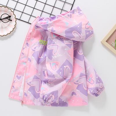 Girls' Casual Coat Spring and Autumn Children's Fashion Storm Jacket Windbreaker