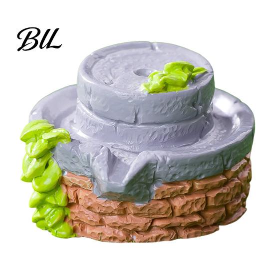 Tiny Huts And Stone Stoves Decor Micro Landscape Ornament Durable Resin Miniature Fairy Tale Desktop Landscapes Accessories for DIY Moss Gardens D