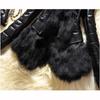 Women Casual Fluffy Coat Black Fur Collar Jacket Coat