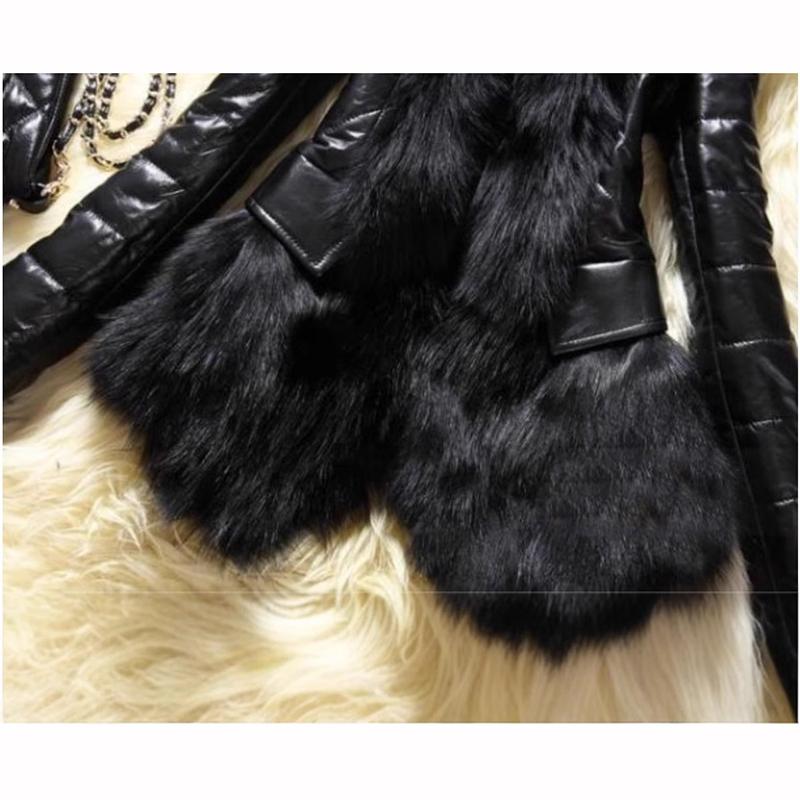 Women Casual Fluffy Coat Black Fur Collar Jacket Coat