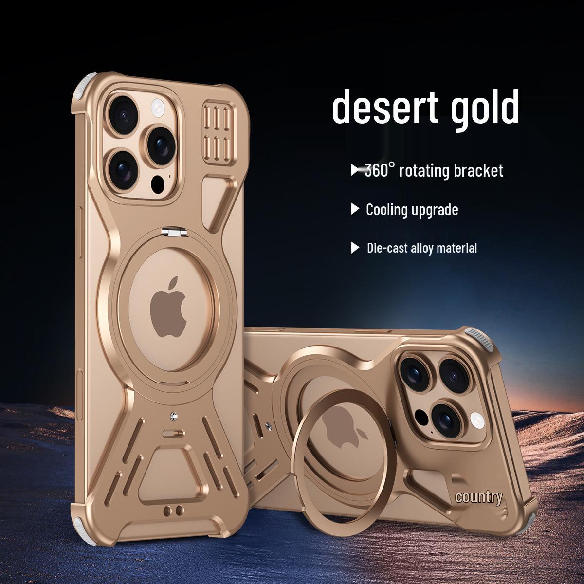 

Cross-border Apple 16 Pro Max Metal Spring Buckle Phone Case with Heat Dissipation and Borderless Stand iPhone 14ProMax