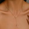 Japan and South Korea Fashion Simple and Versatile Design Wishing Star Y-shaped Necklace Niche Star Collarbone Long Sweater Necklace Women