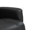 Recliner Chair with Footrest Black Faux Leather