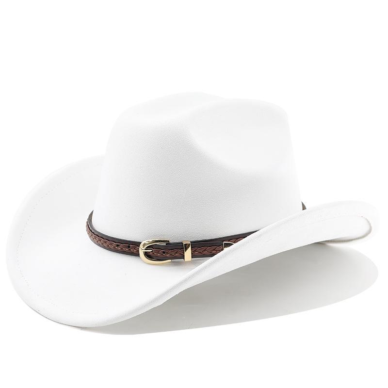 New Fashion Suede Cowboy Fedoras Cap Retro Unisex Outdoors Big Brim Top Hat Western Style Handsome Britain Panama Jazz Hat