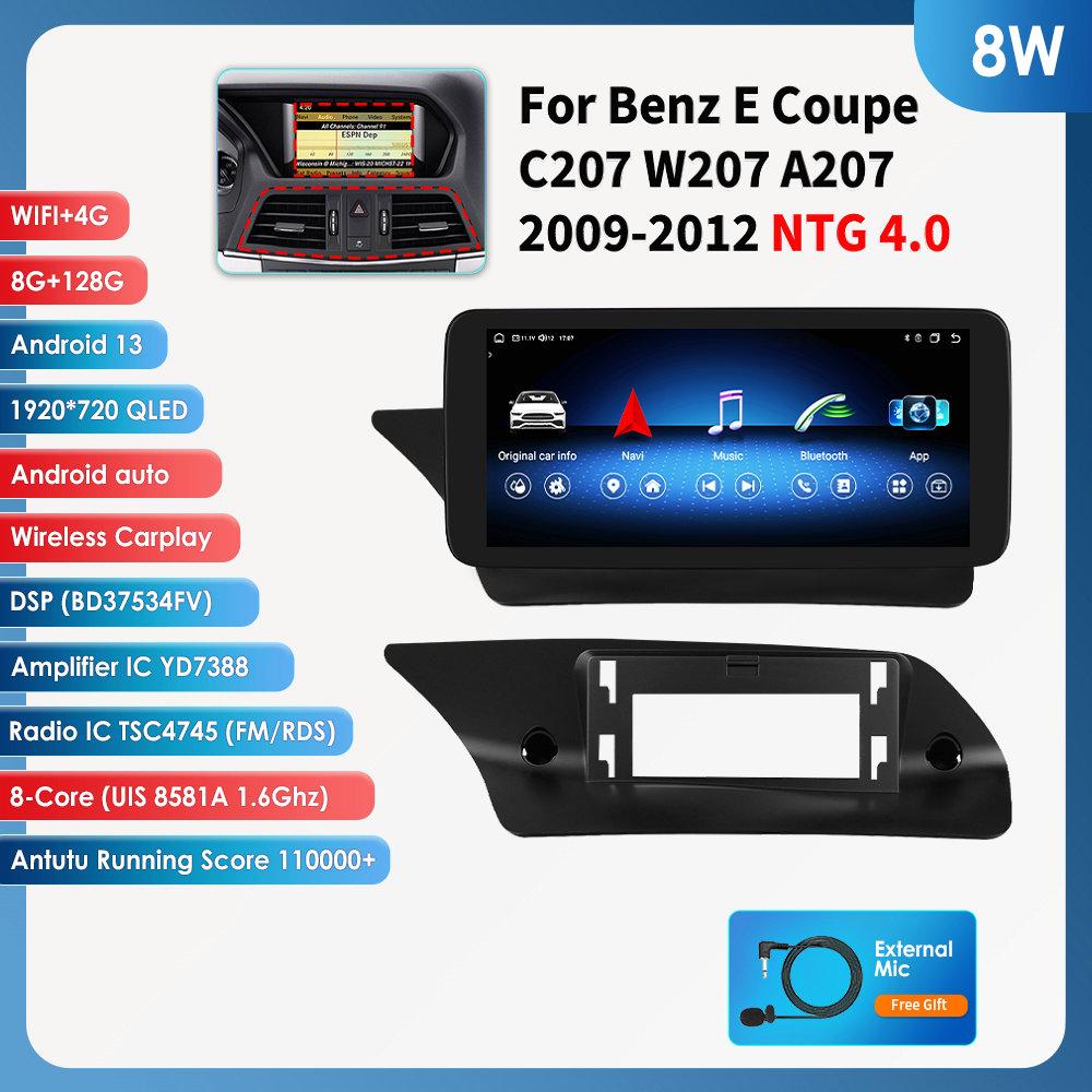 OSSURET Android 13 Auto Car Intelligent Systems Radio Carplay 4G For Mercedes Benz E-Class C207 W207 A207 NTG 4.0 4.5 5.0 2-Door Autoradio Head Unit