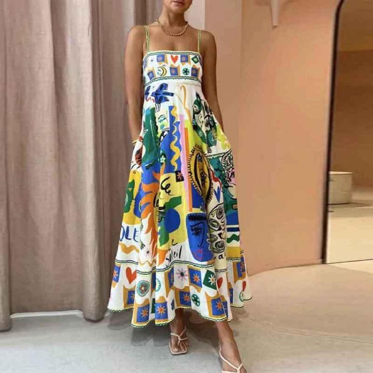 Swing Floral Sleeveless High Waist Dress
