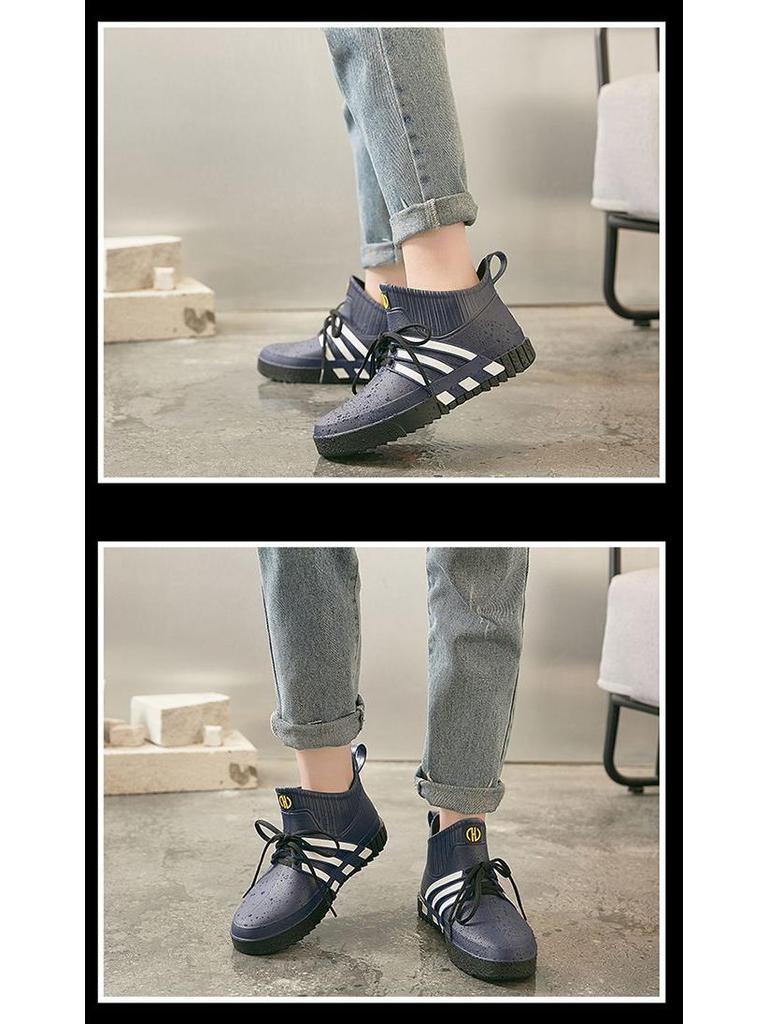 Kuchařské protiskluzové pánské nepromokavé krátké holínky - Odolné, lehké gumové boty pro venkovní použití, do kuchyně a na mytí aut.