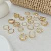 Irregular Exaggerated Punk Retro Ring Set Boho Hollow Out Jewelry Gifts Accessories for Woman Girl Geometric Metal Opening Rings Gold Silver Color