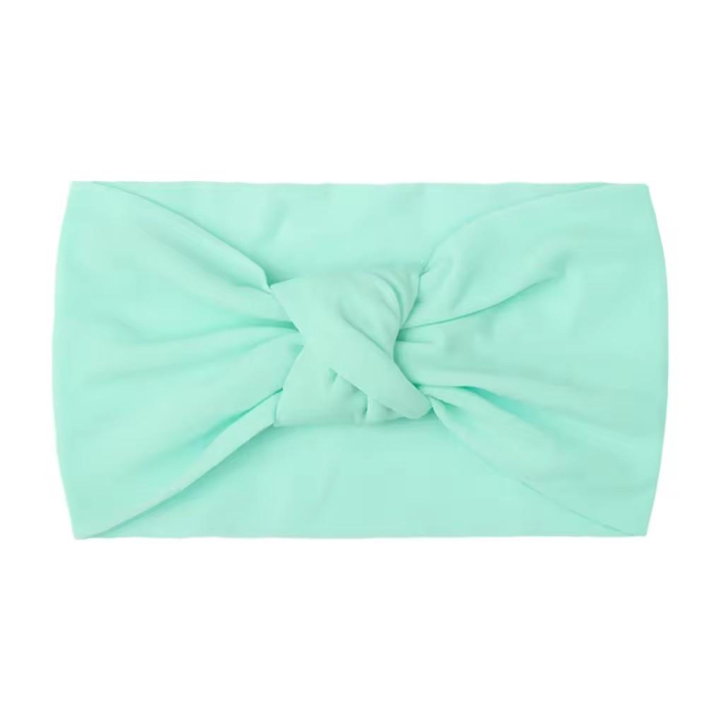 Unisex dětská čelenka s uzlem/Nylonový turban 13-24 měsíců Elastická omyvatelná ekologická pomůcka pro kojence a batolata