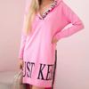 Women's Hooded Letter Print Sweatshirt Dress Long Sleeve Casual Mini Dress