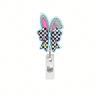 1pc Bunny Egg Bow Retractable Badge Reel, Swivel ID Card Holder Clip For Doctor, Nurse, Office Worker, Party