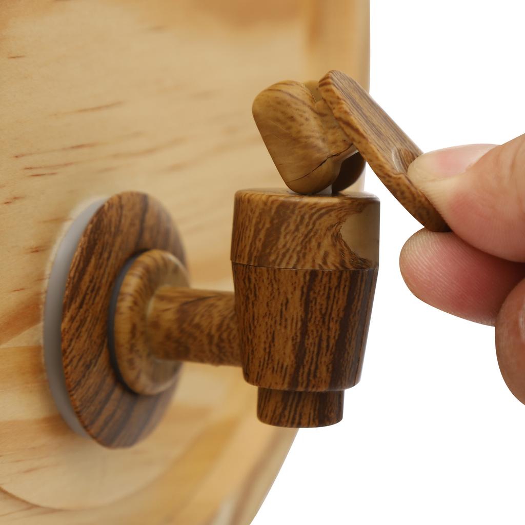 0.66 Gallon Pine Wood Wine Barrel – Vintage Barrel with Stainless Steel Hoops & Faucet – Home Brewing & Party Dispenser – Natural Wood