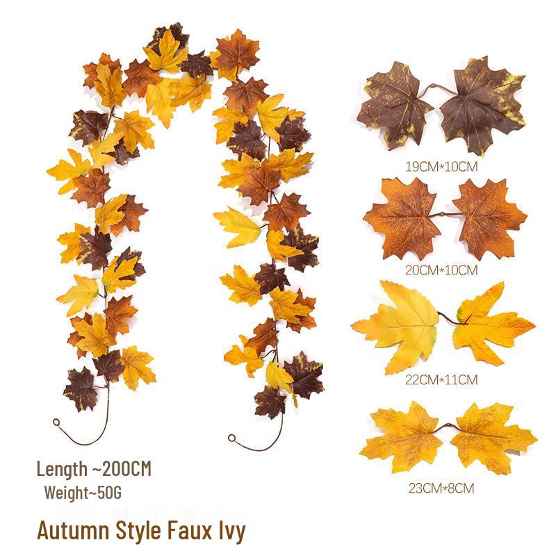 Mixed Color Autumn Maple Leaf Vine for Thanksgiving/Halloween Décor