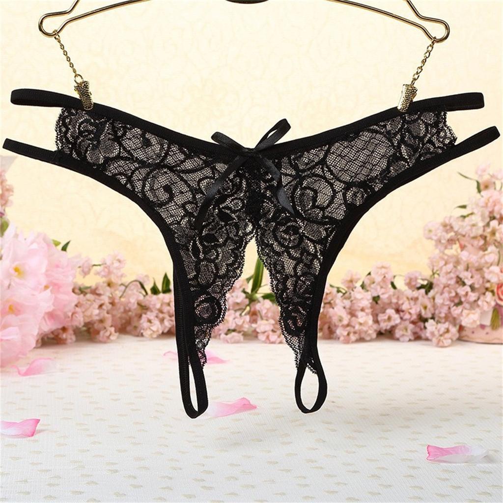 Sexy G-string Flowers Lace Bra Lingerie Thong Steel Ring Sleepwear Underwear