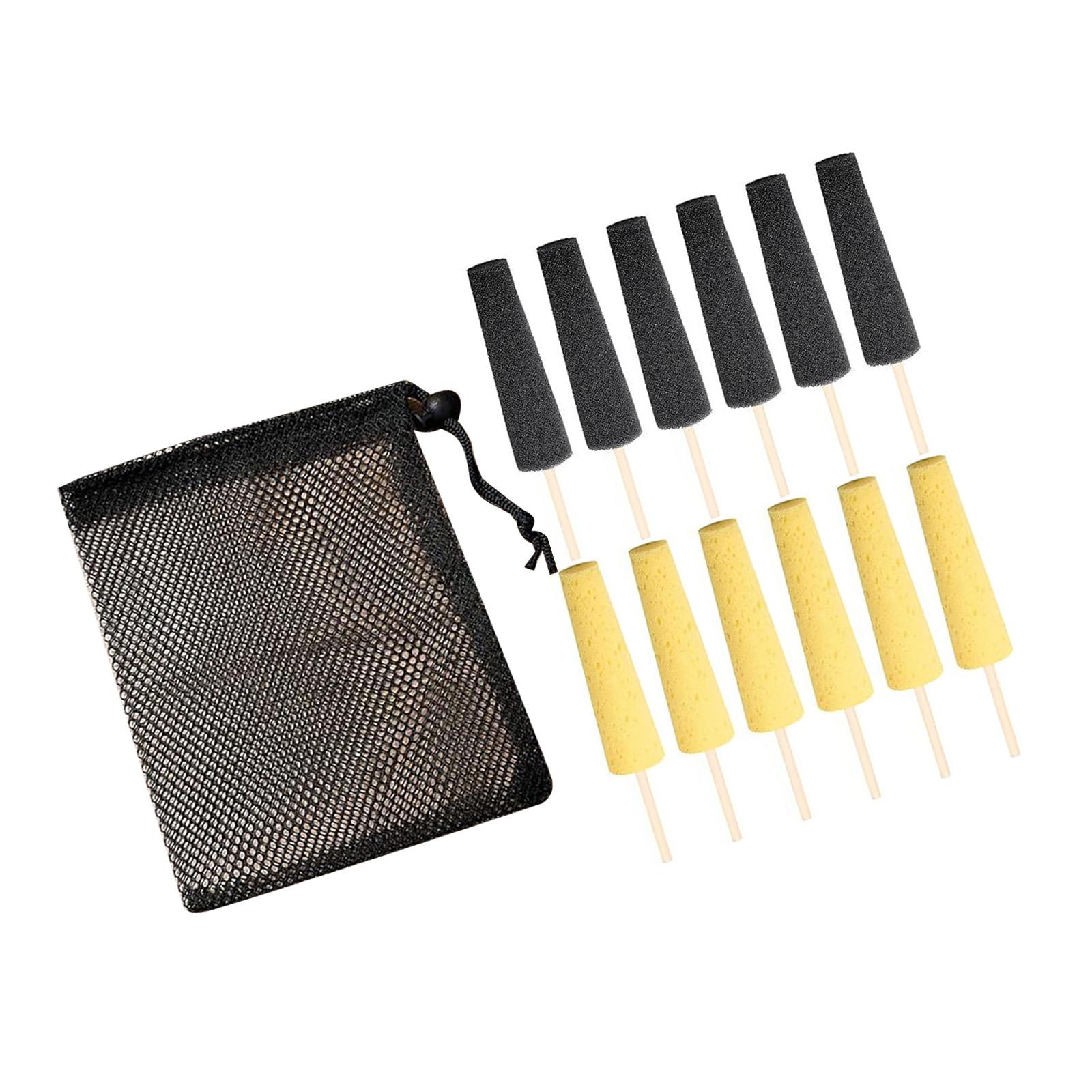 

12Pieces Ceramic Tool Accessories Pottery Sponge Tool with Wood Handle Pottery Trimming Tool For Pottery Clay Shaping