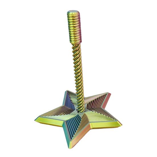 Fidget Spiral Toy, 5 Pointed Star Radish Tower Stress Reliever, Magic Rotating Sensory Toy with Color Changing Gradient, Desk Toy for Adults