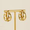 18K Gold Star Hollow Retro Stainless Steel Hoops - French-Inspired Earrings
