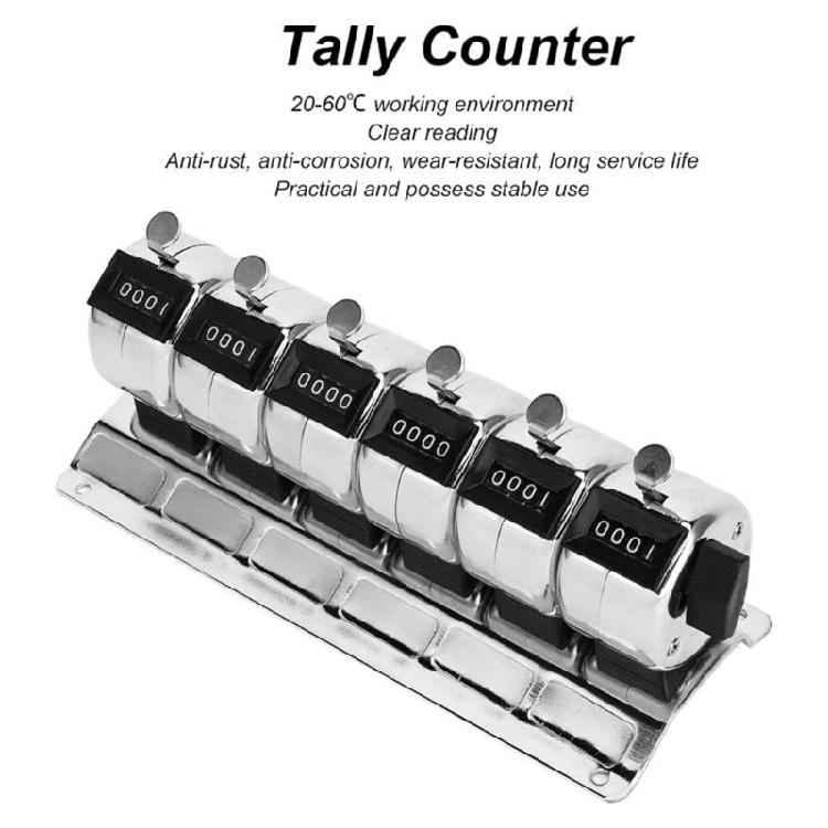 Stainless Steel Handheld Mechanical Counter Scratch Resistant Surfaces Count Rotating Resets For Inventory Management
