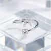 Dainty Zircon Alphabet A-Z Letter Rings for Women Girls Adjustable Name Initial Female Finger Ring Daily Wedding Jewelry Gift