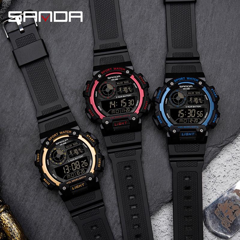 Sanda Men's & Women's Multifunction Waterproof Shockproof Watch with Alarm