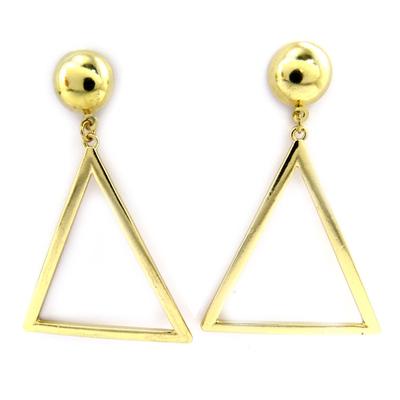 [L9672] - Golden 'Triangle' Designer Earrings