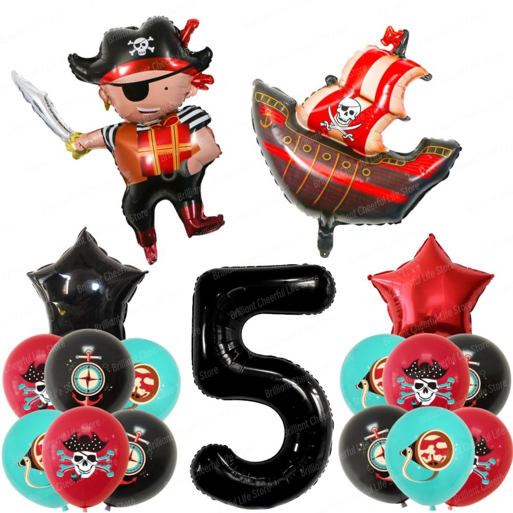 Caribbean Pirates Birthday Decorations Paper Plate Cup Napkins Banner Tablecloth For Kids Boys Baby Shower Pirate Party Supplies