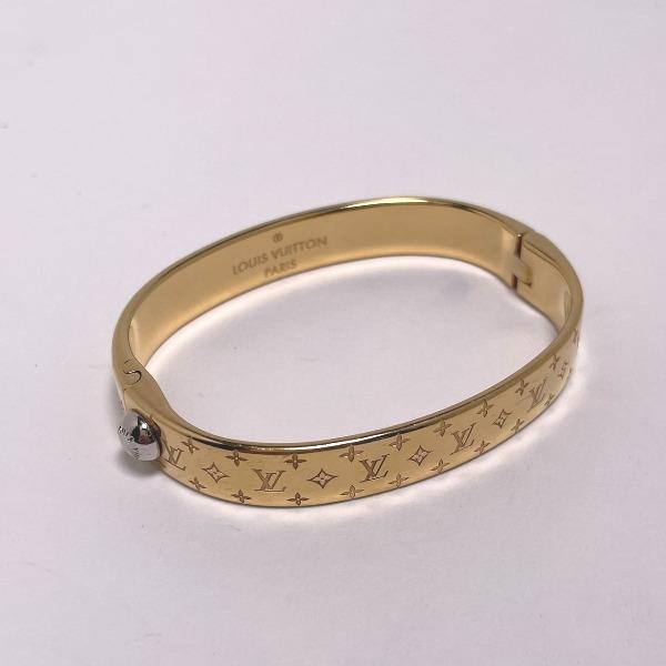 Louis Vuitton Monogram Small Size Bracelet Cuff Nanogram Gold Women M00251 Used