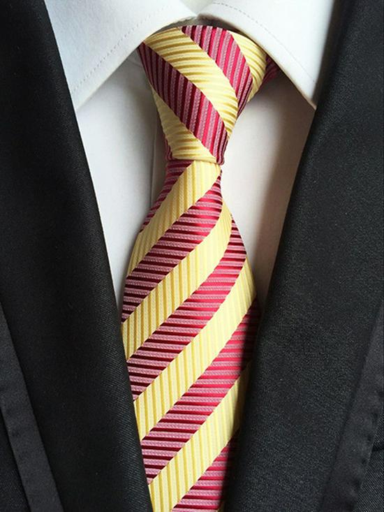 8cm Polyester Striped Men's Tie for Professional Business Attire