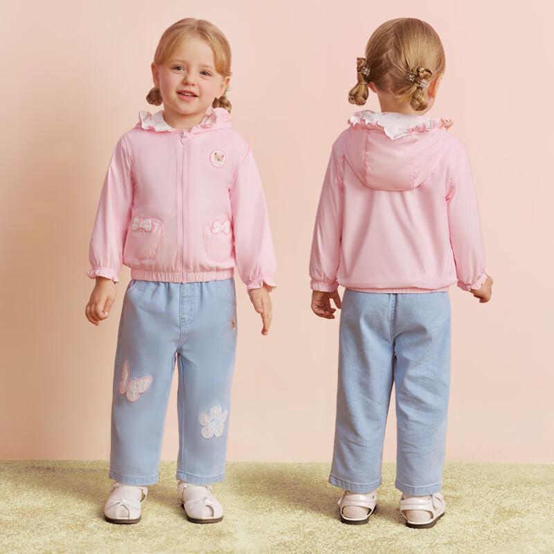 PawinPaw Baby Girl's Cartoon Bear Loose Fit Denim Carrot Jeans