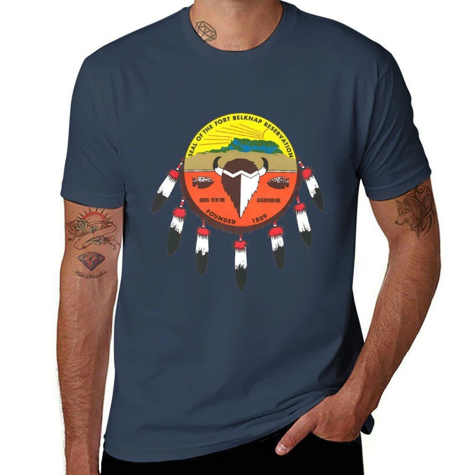 Seal of the Fort Belknap Indian Community USA TShirt Tough Fabric Work Tee S
