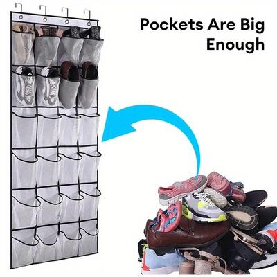 Shoe Storage Rack On Door–Hanging Organizer with 14/24 Mesh Bags for Wardrobe Entryway,Bedroom – Fits Men's Shoes&Women's Heels