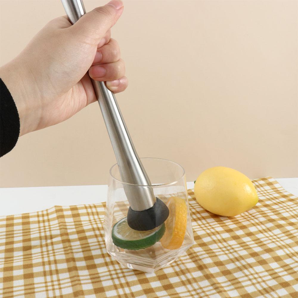 Mojito Drink Kitchen Stainless Steel DIY Long Cocktail Muddler Juice Stirrer Ice Crusher Masher