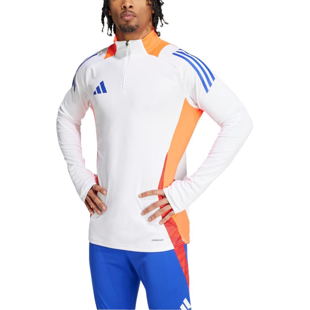 adidas Felpa da Allenamento Retrò Americana a Maniche Lunghe con Mezza Zip Uomo Felpa Bianca JF4197