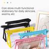 Clear Pencil Pouch Transparent Pencil Case with Zipper Stationery Toiletries Organizer Travel Cosmetic Makeup Storage Bag for School Office Supplies